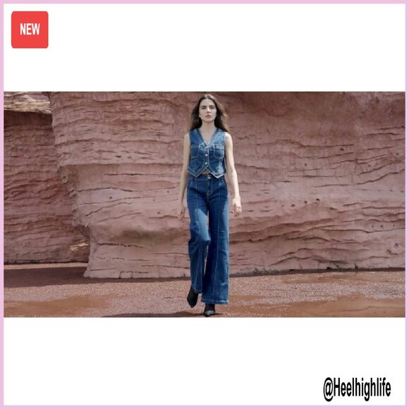 Wide Leg High Waisted Stretch Denim Jeans Baggy Casual Pants - Picture 8 of 8